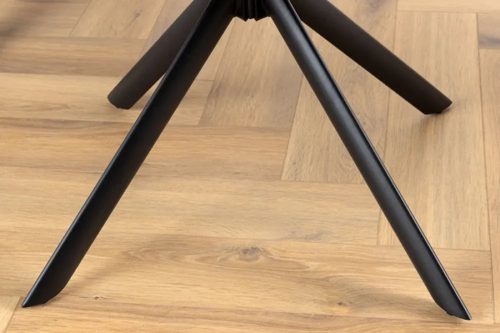 Set 2 scaune rotative tapitat cu Piele/Stofa Grej taupe si picioare din Metal Negru H87xL68xA68cm LE GRAND
