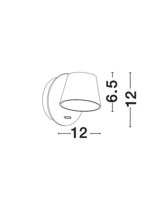 Aplica de perete structura din Aluminiu Alb si abajur din Acrilic Alb H12xL12cm IP20 6W 528lm 3000k AMADEO