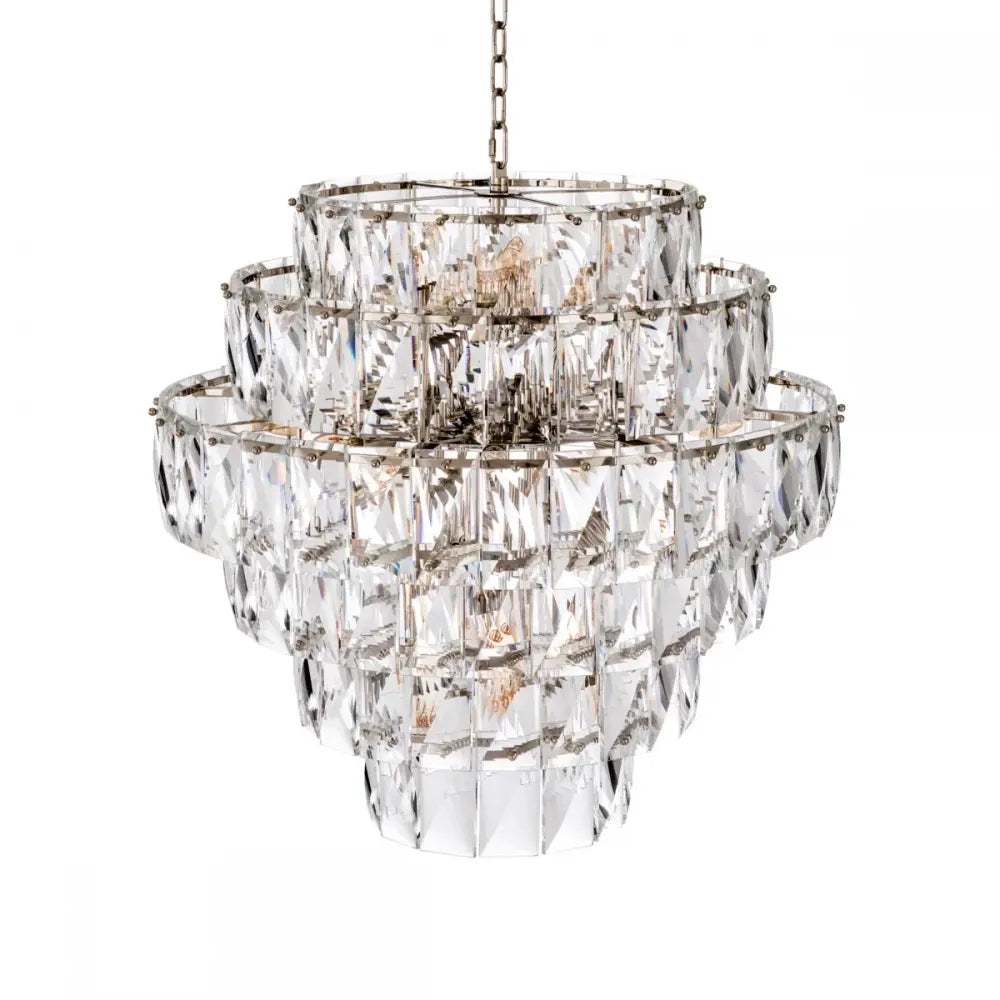 Candelabru din Metal Argintiu si Cristal Transparent H80xD80cm Amazone L Eichholtz