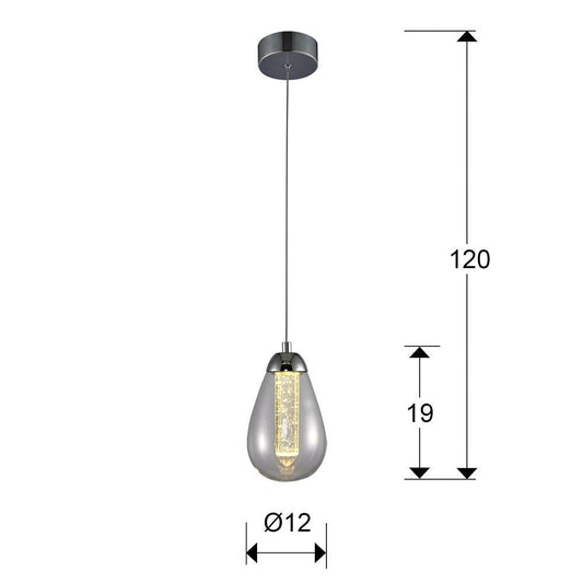 Pendul cu inaltime reglabila din Sticla Transparent cu LED  D12xH150cm Taccia