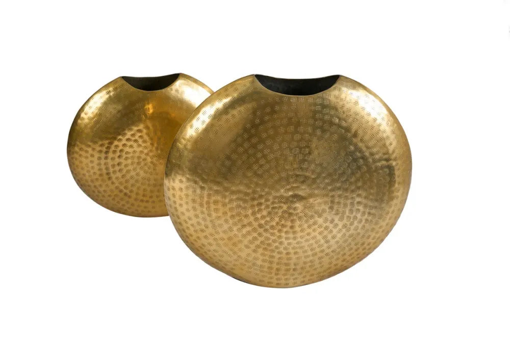 Set 2 vaze decorative din Metal Auriu H30/40xL32/44cm Oriental