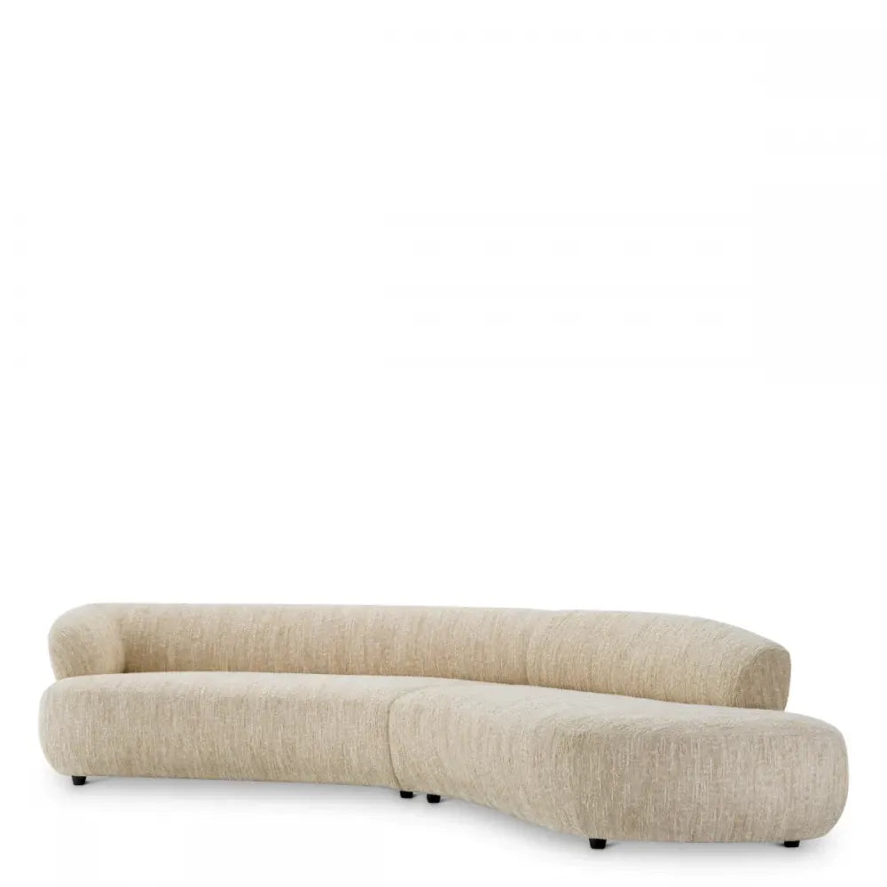 Canapea fixa tapitata cu Stofa Boucle sonata Crem L360cm Cordova Eichholtz