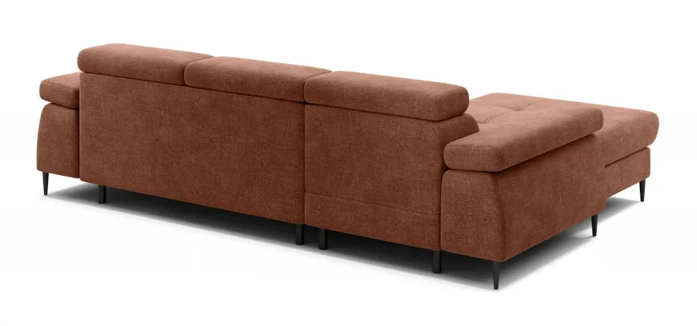 Coltar extensibil tapitat cu Chenille Portocaliu cu lada depozitare Cordoba I