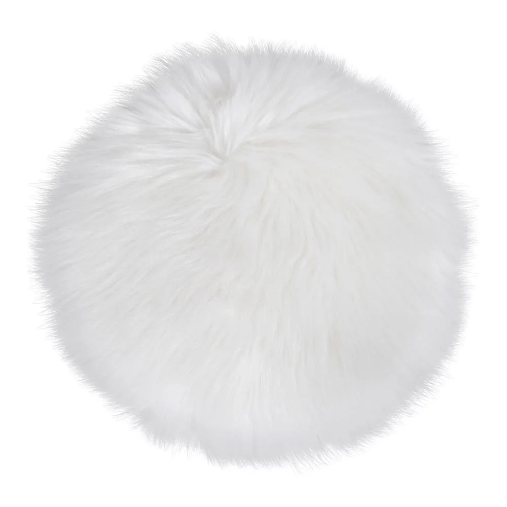 Blanita sintetica decorativa pentru scaun Alb D35cm Lambskin Artificial
