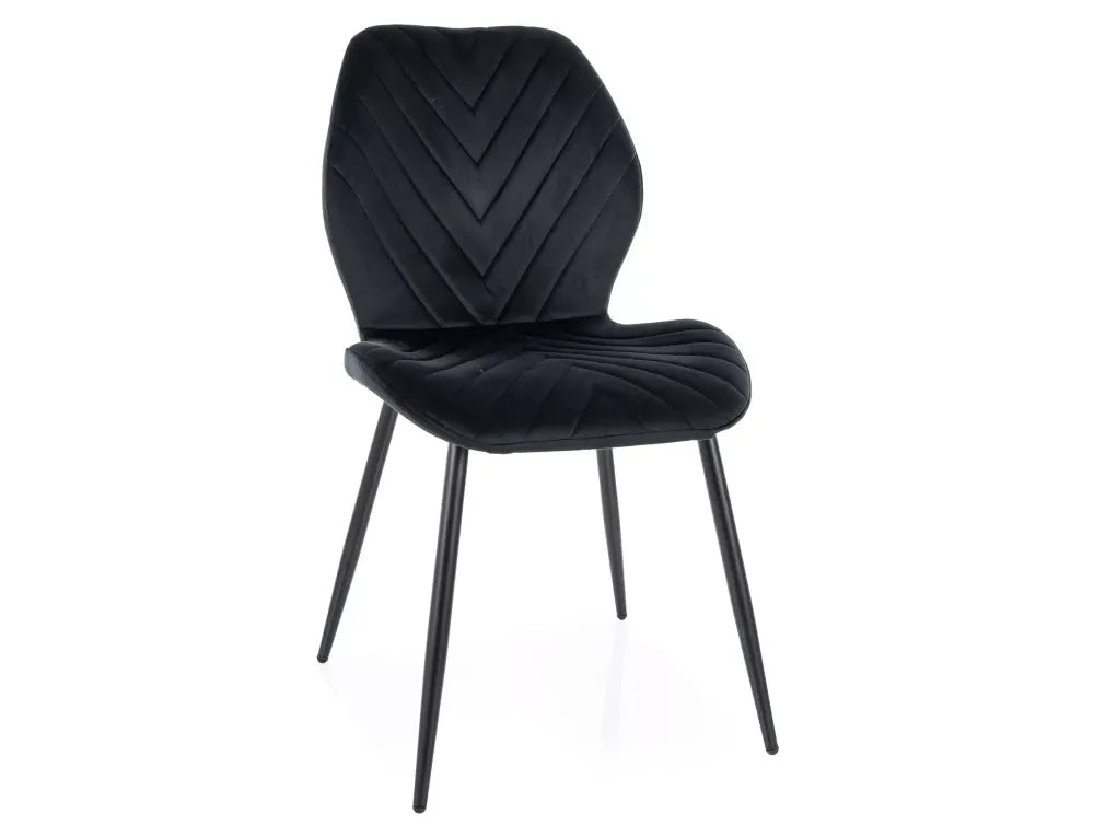 Set 2 scaune din Catifea Negru si Metal Negru Hx86Lx48xA56cm Mike