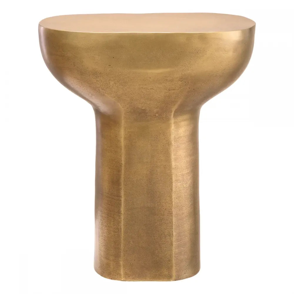 Masuta laterala Ovala din Aluminiu Alama antichizata L40xl25cm Cremona Eichholtz