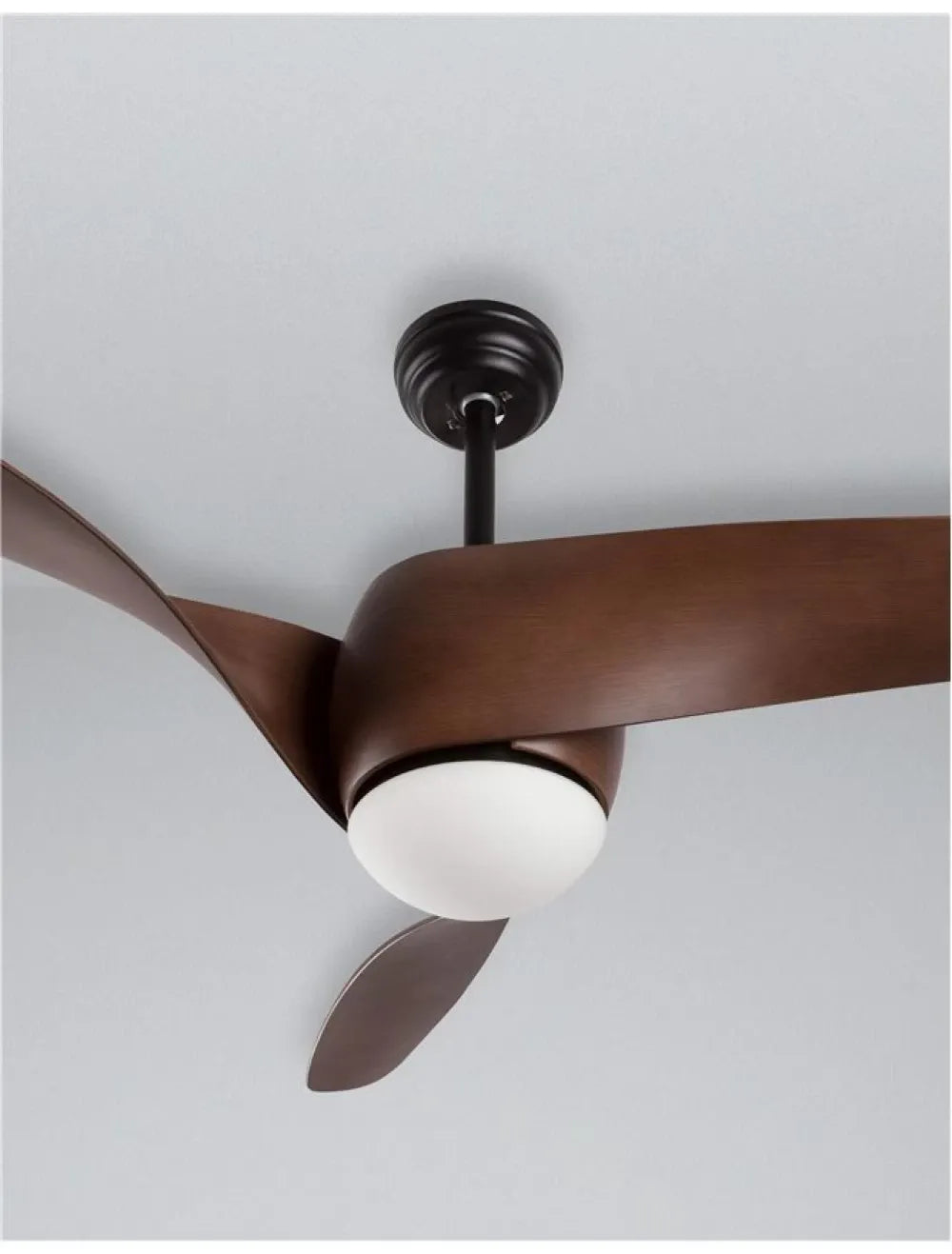 Ventilator structura din Metal Negru si abajur din Sticla Alb H45-58xL132cm IP20 18W 650lm 3000k BREEZE
