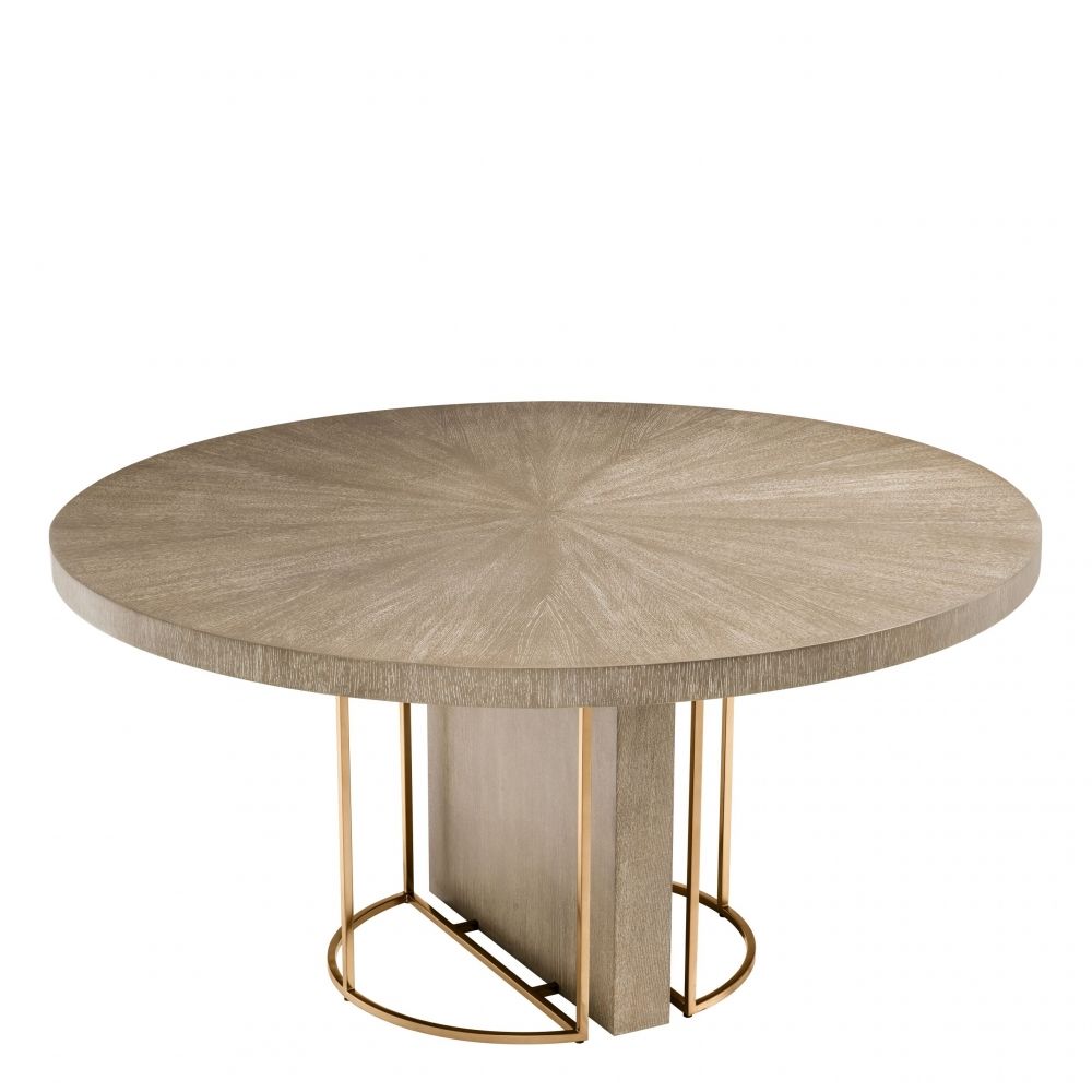 Masa rotunda din Lemn masiv de stejar Maro de 4-6 persoane D152cm Remington
