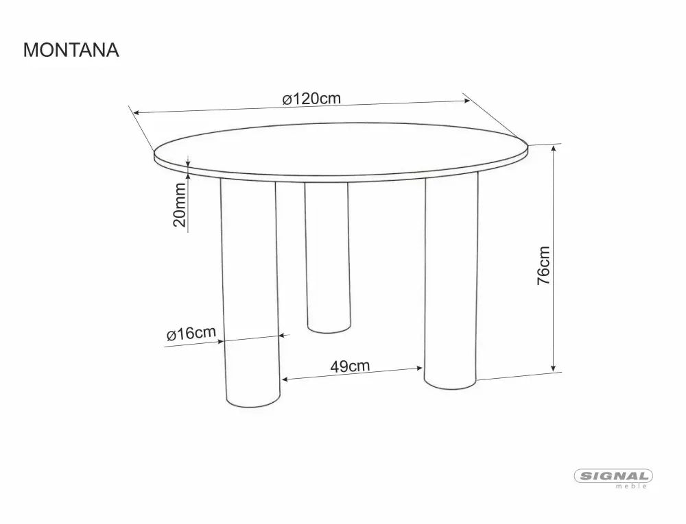 Masa rotunda din MDF+Furnir Maro D120xH76cm Montana