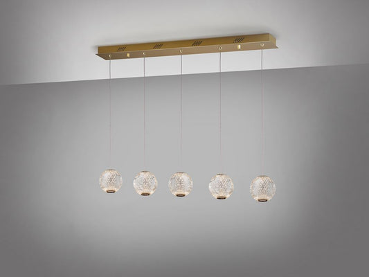 Lustra dreptunghiulara cu inaltime reglabila din Sticla Transparent cu LED L96x11xH150cm Austral