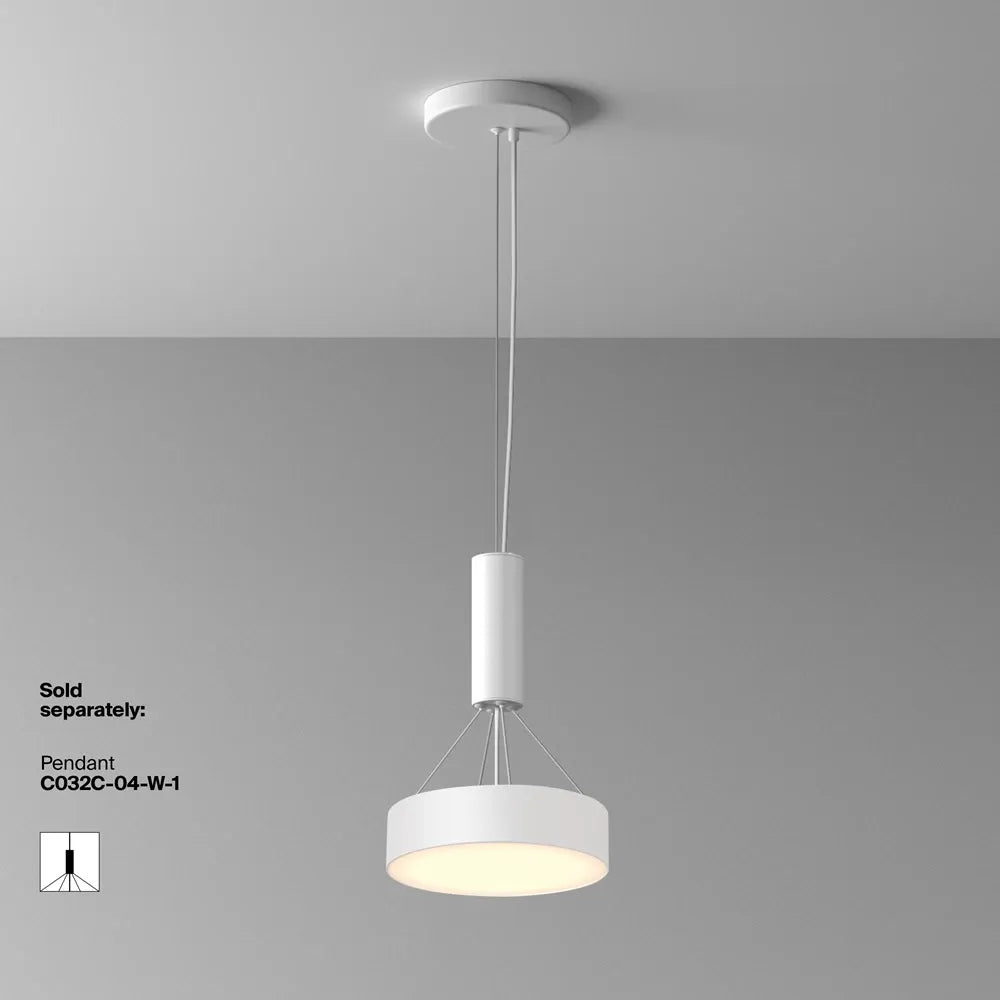 Plafoniera din Aluminiu Alb H6xD22cm Zon