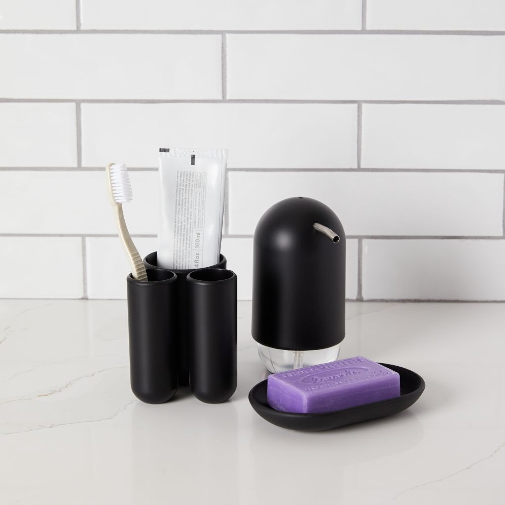 Dozator de sapun din Plastic Negru Touch D7xH14cm