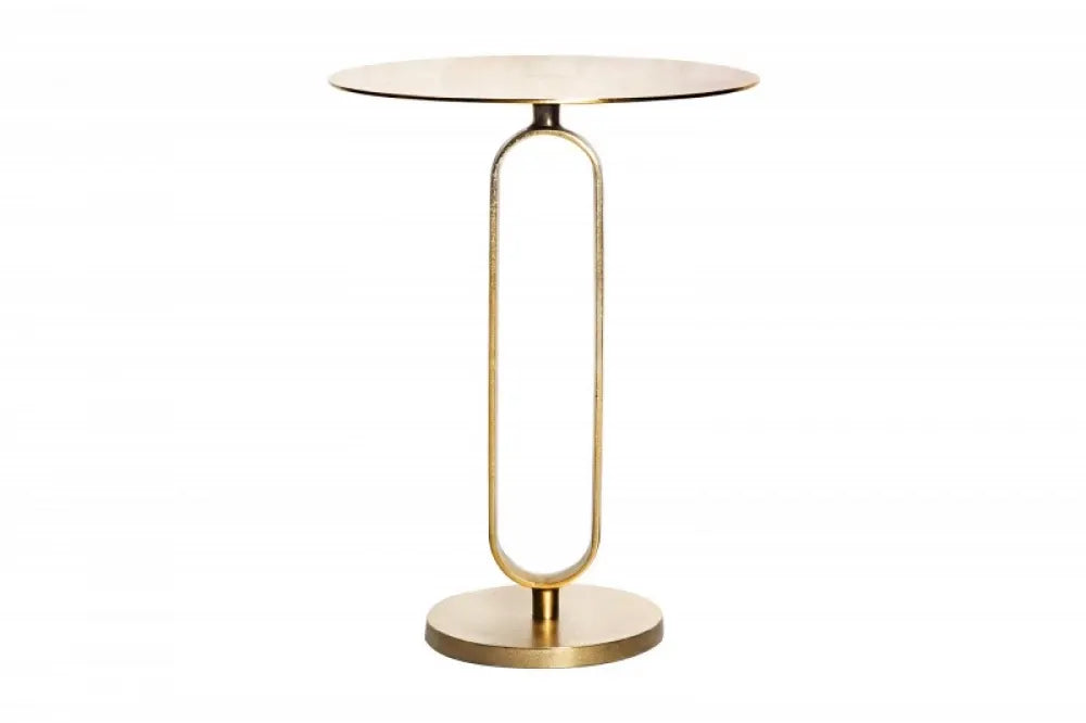 Masuta laterala Rotunda din Metal Auriu D45xH60cm Elegance