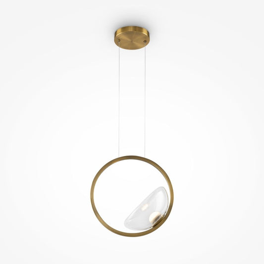 Pendul din Metal si Sticla Alama/Transparent D32xH235cm Lunare