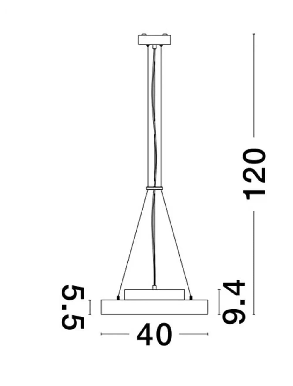 Pendul din Aluminiu Alb H5,5-120xL40cm IP20 24W 2341lm 3000k PERFECT