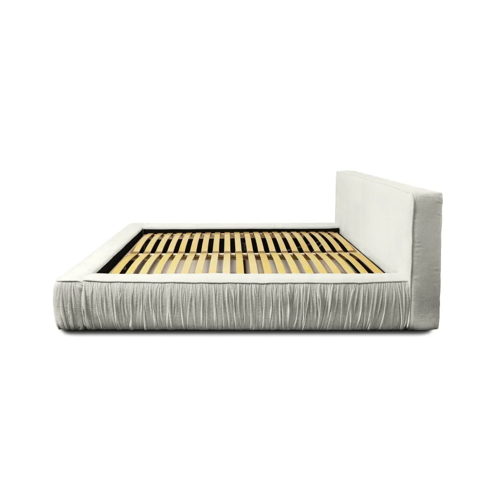 Pat 180x200cm tapitat cu Chenille Crem Naomi
