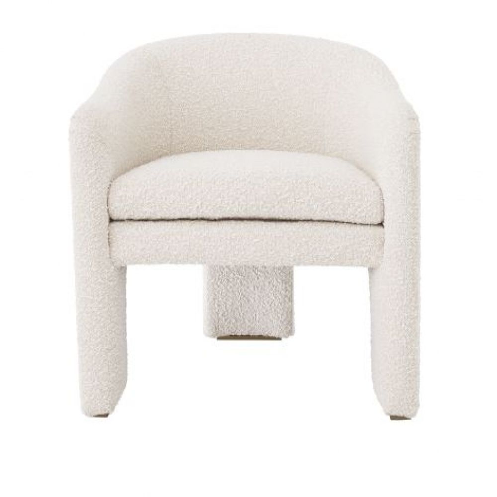 Fotoliu Pebbles Eichholtz tapitat cu Stofa Boucle Crem cu baza din Otel inoxidabil Auriu H69xL66xA67cm