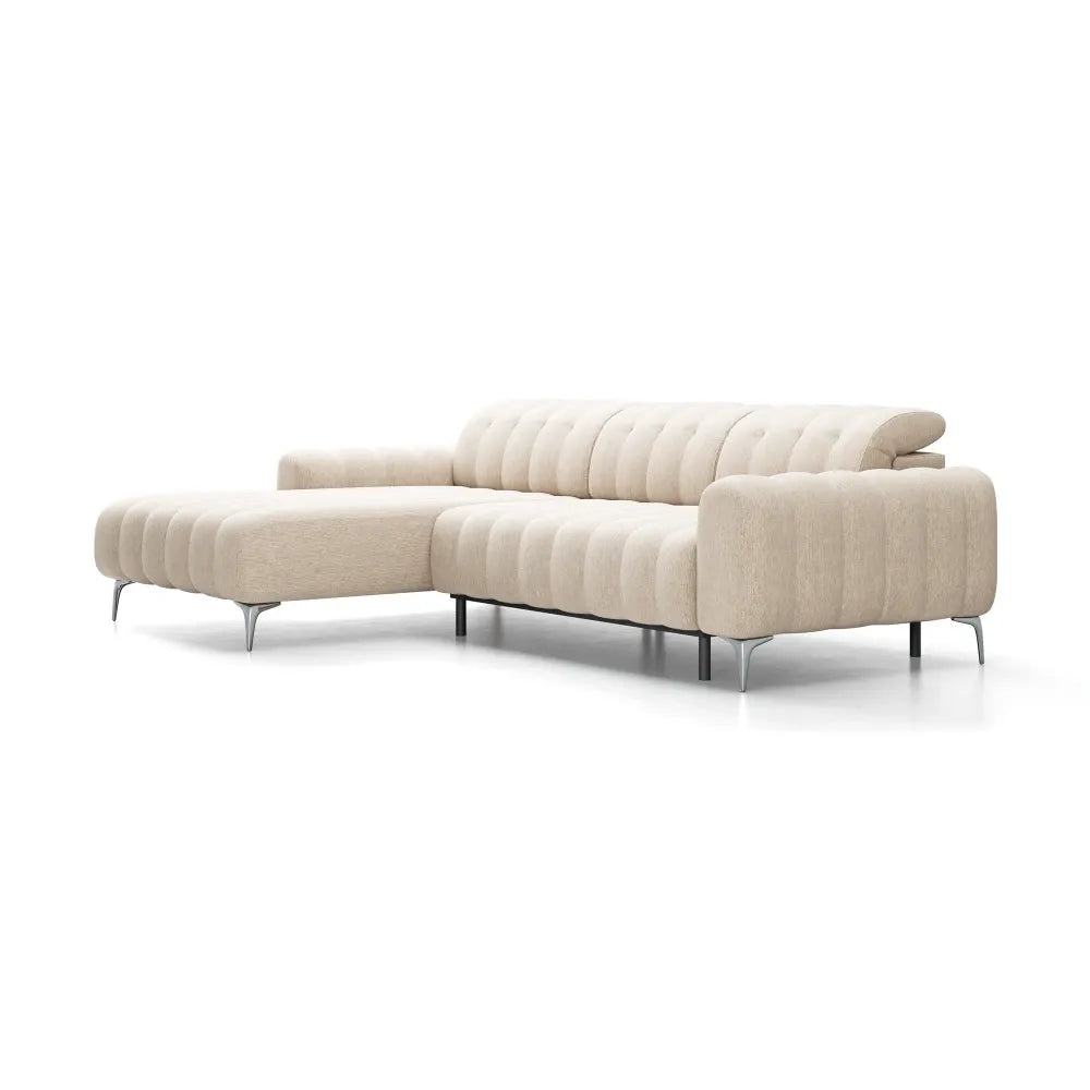 Coltar extensibil electric tapitat cu Stofa Bej Padova I