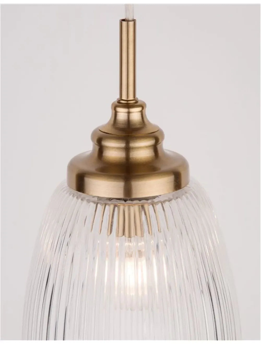 Pendul structura din Metal Auriu si abajur din Sticla Transparent H120xL13cm IP20 MOND