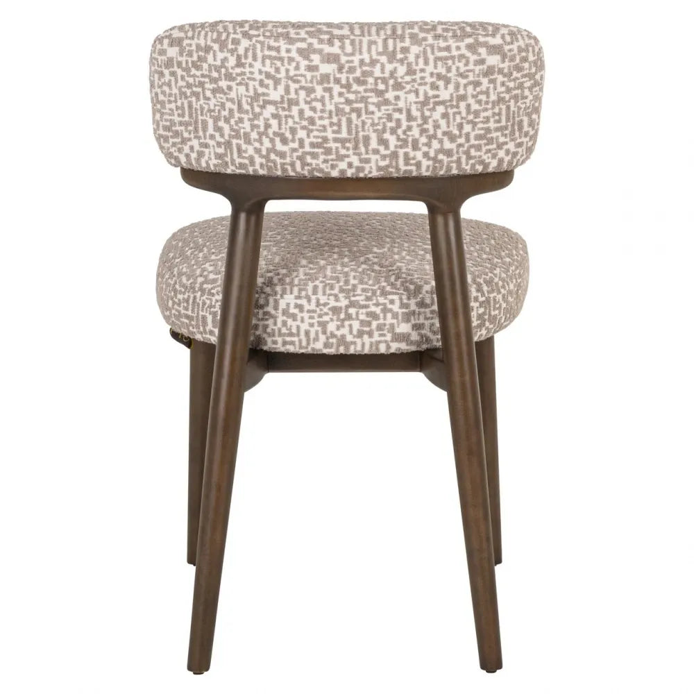 Set 2 scaune din Stofa Bej si Lemn de fag Maro L47xH76cm Basker Richmond interiors