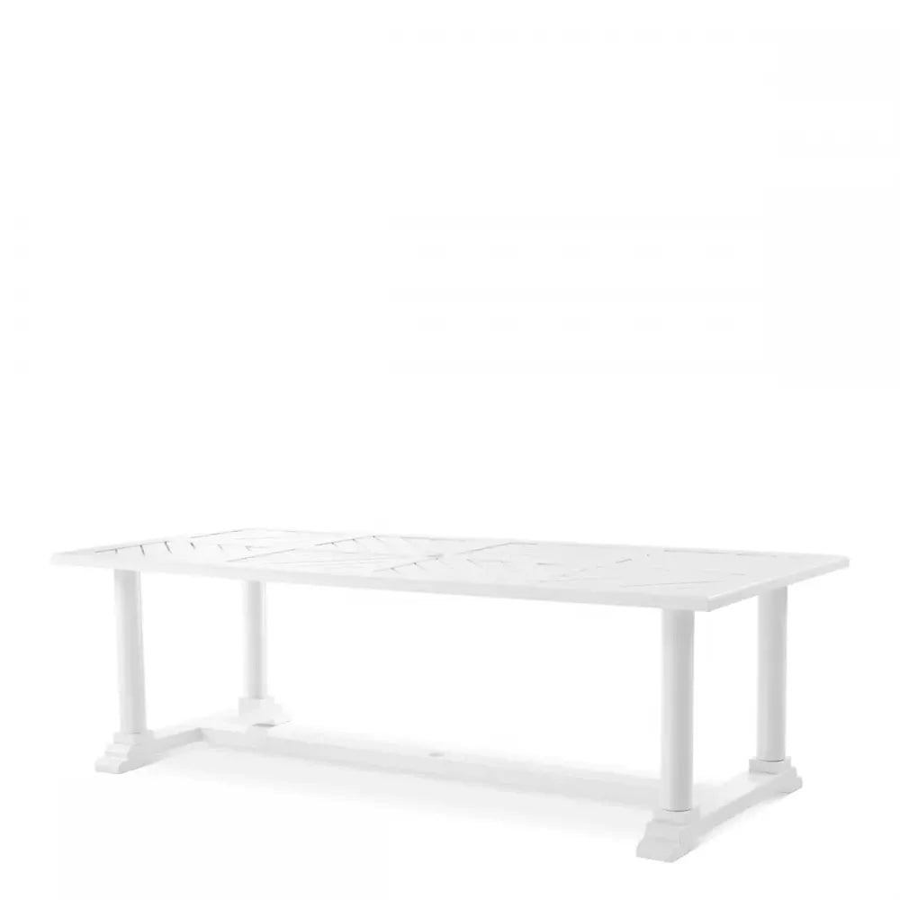 Masa de exterior din Metal Alb H75xL240cm Bell Rive Eichholtz