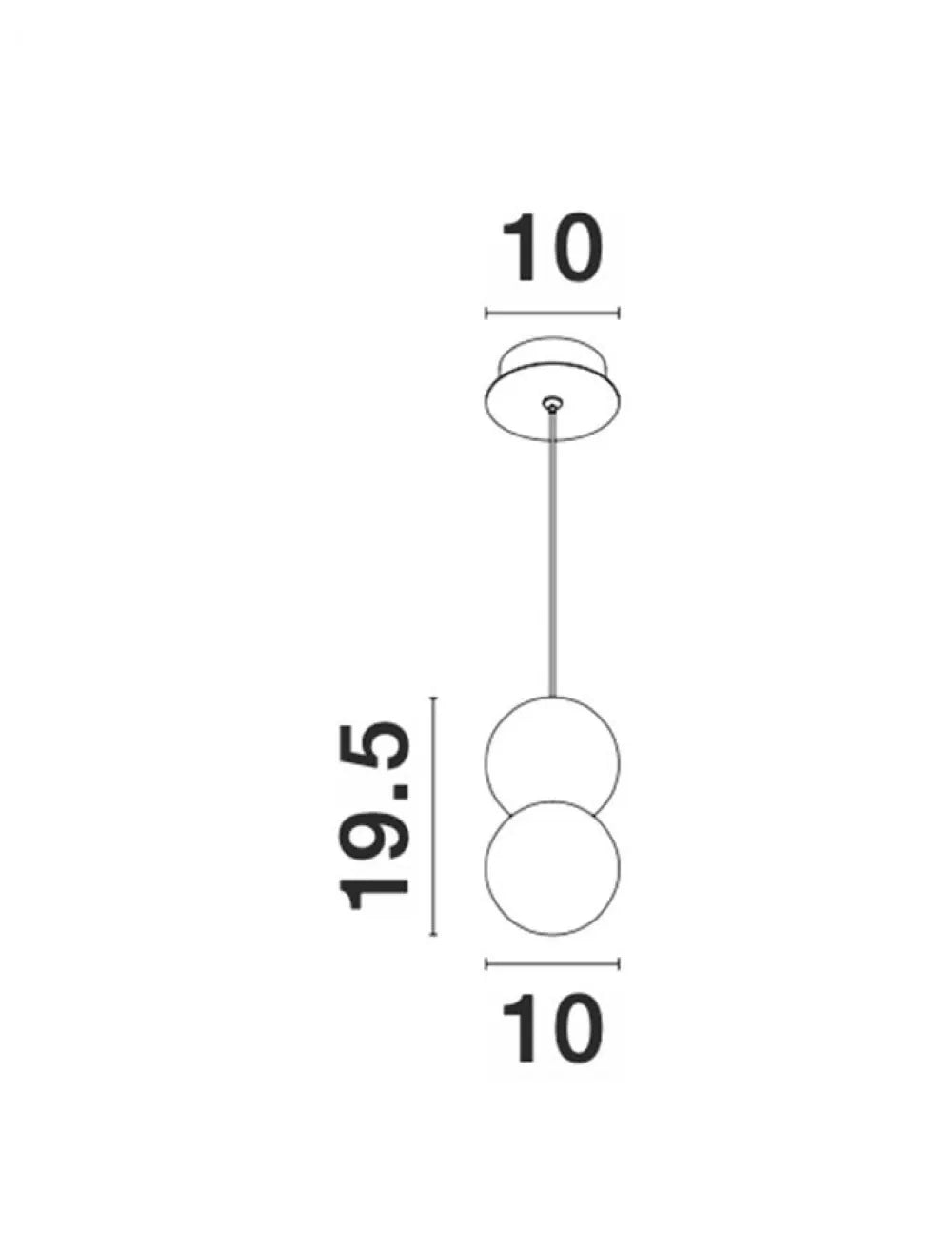 Pendul structura din Metal Negru/Gri si abajur din Sticla Alb H120xL10cm IP20 ZERO