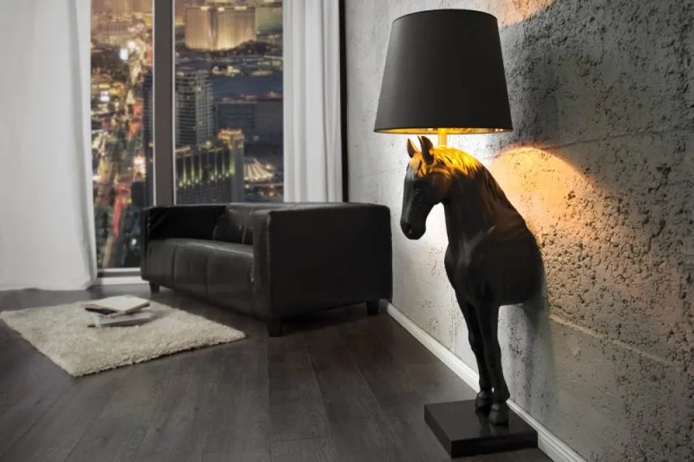 Lampa de podea din Metal/plastic Negru si Textil Negru H130xD40cm Black beauty