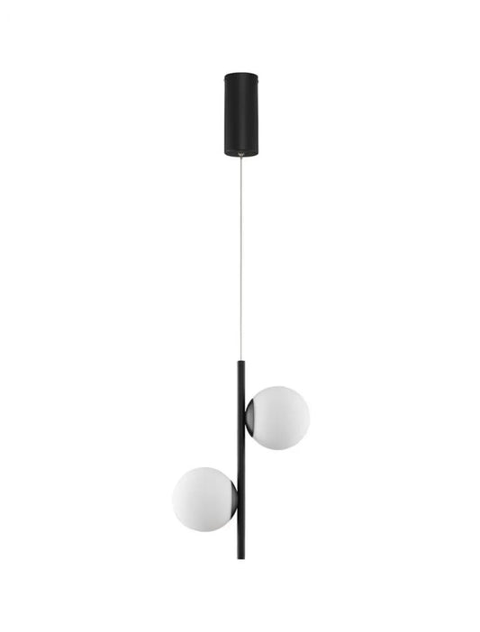 Lustra structura din Aluminiu Negru si abajur din Sticla Alb H150xL28.5cm IP20 49W lm 3000k NUVOLE