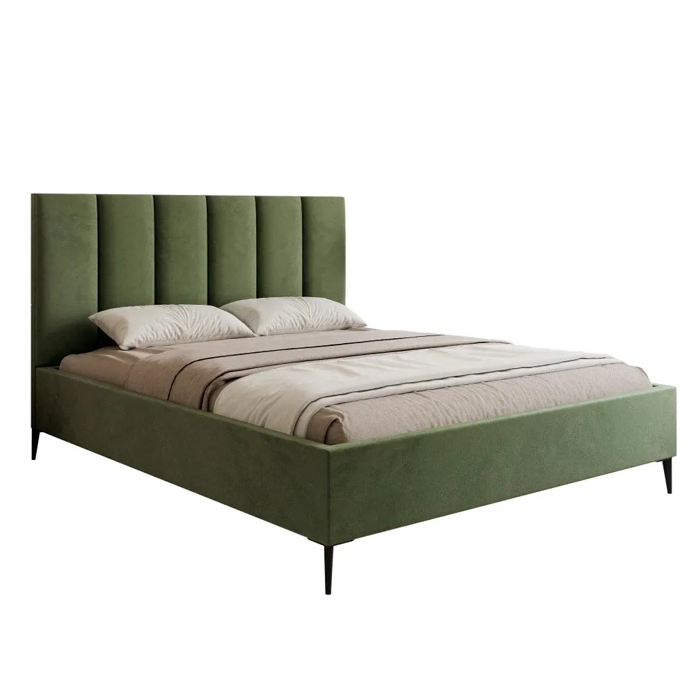 Pat 200 x 200 tapitat cu Catifea Velutto Verde Lia