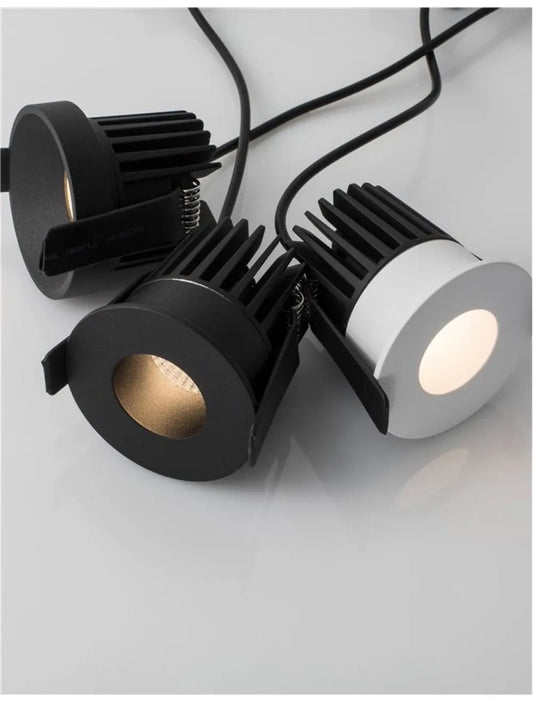 Spot incastrat din Aluminiu Negru H6.1xL6.2cm IP42 9W 542lm 3000k PETIT