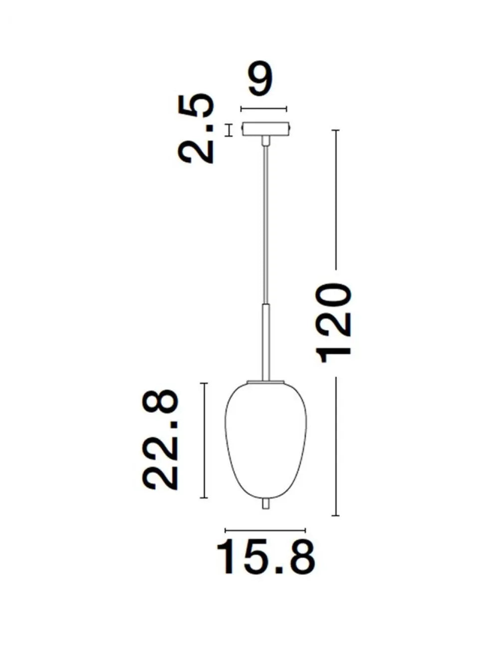 Pendul structura din Metal Auriu si abajur din Sticla Fumuriu H120xL15.8cm IP20 LATO