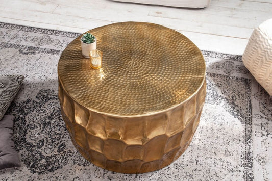 Masuta de cafea Rotunda din Metal Auriu D68xH40cm Organic Orient