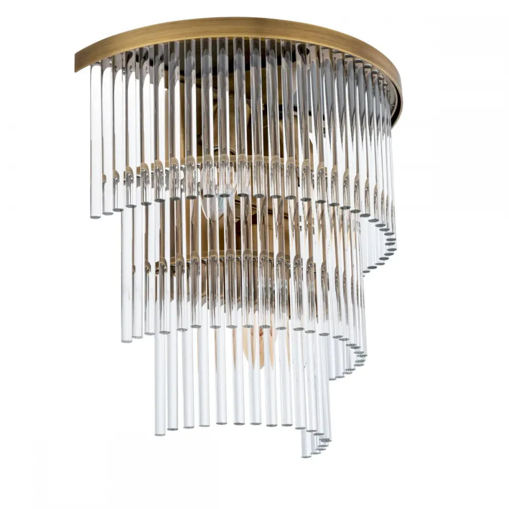 Aplica de perete din Metal Alama si Sticla Transparent H32.5xL33cm East Eichholtz