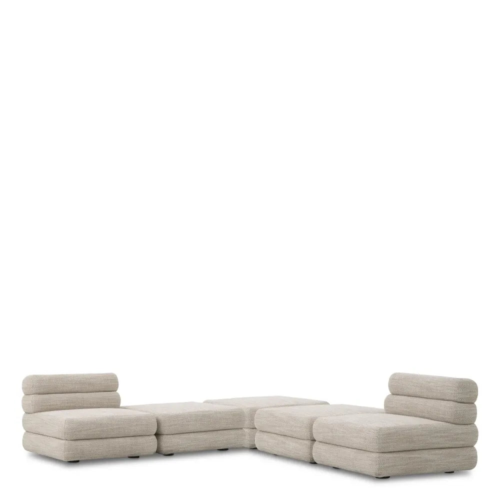 Modul cu brat pe stanga tapitat cu Stofa  Bej L92xA92xH69cm Malaga Eichholtz