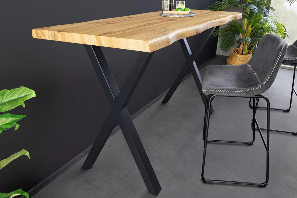 Masa bar din Derivat din lemn Maro si Metal Negru L120xH100cm Wild