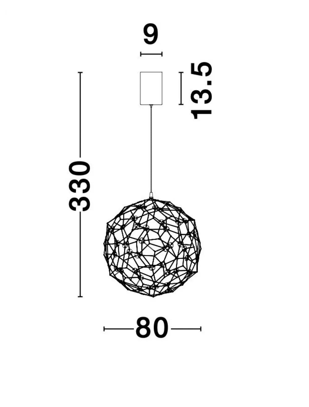 Pendul din Metal Auriu H330xL80cm IP20 18W 2059lm 3000k SOLE