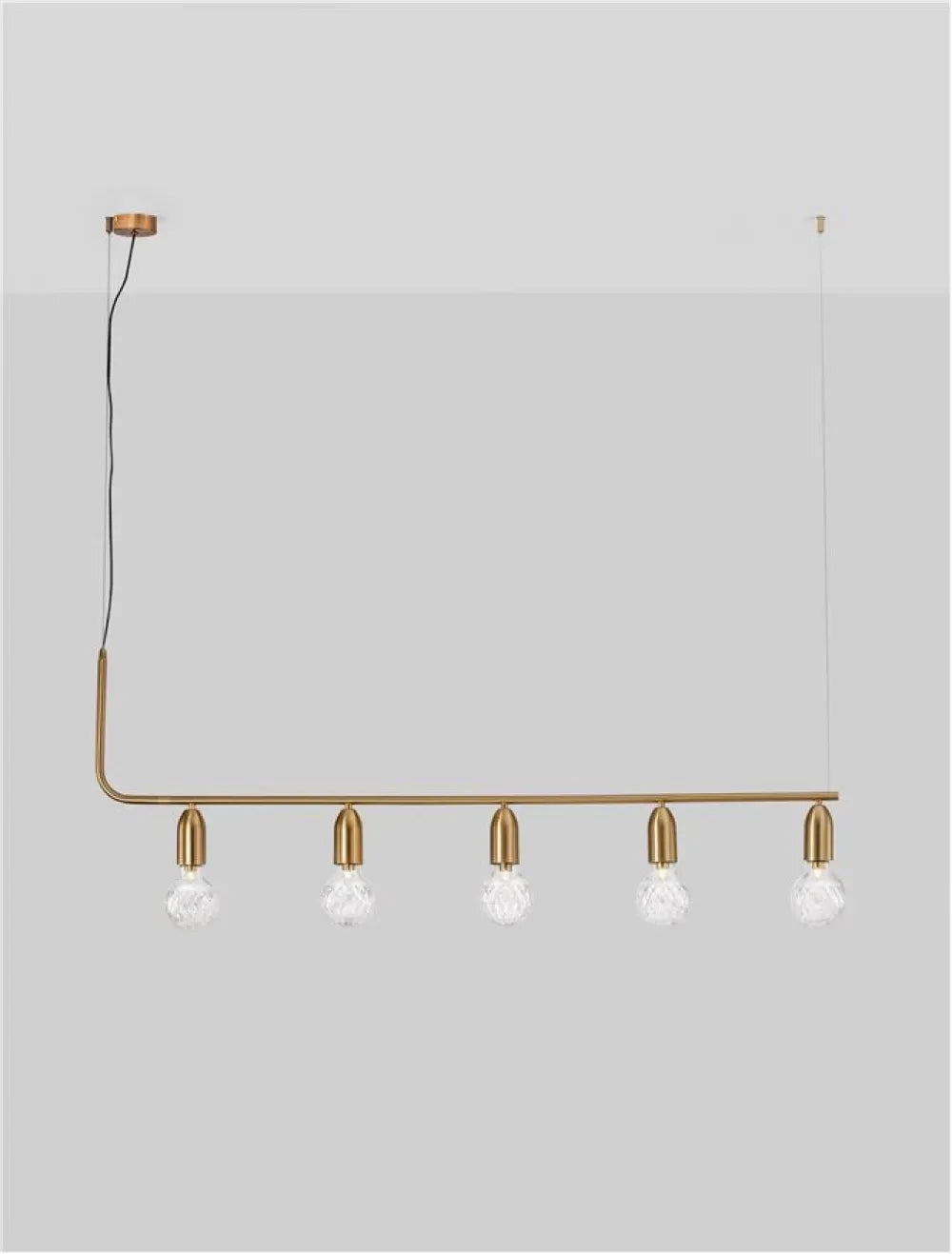 Lustra structura din Metal Alama si abajur din Sticla Transparent H120xL128cm IP20 VEDA