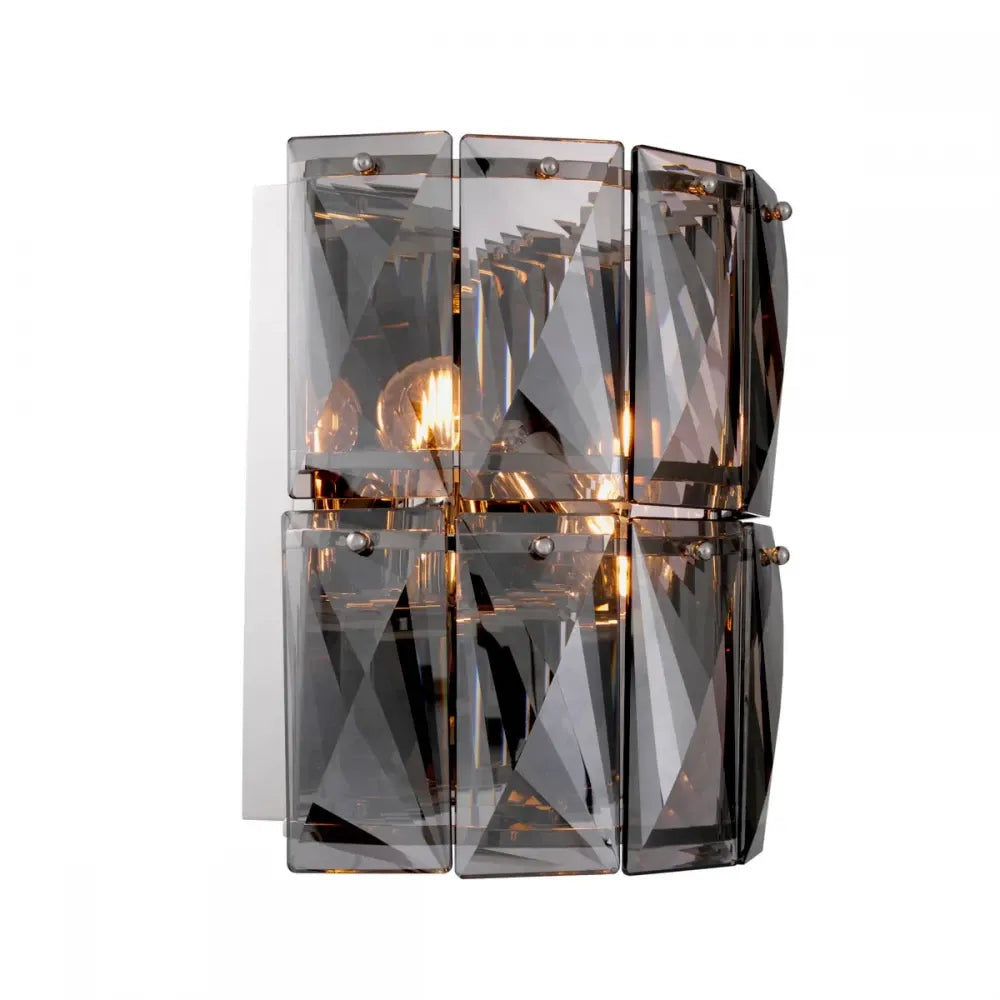 Aplica de perete din Metal Argintiu si Cristal Fumuriu H31xL31cm Amazone Eichholtz