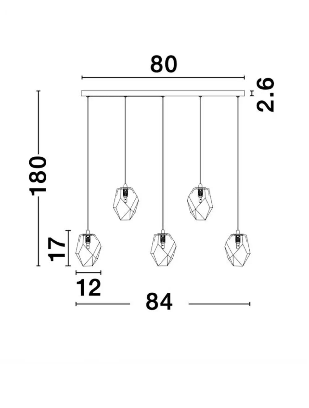 Lustra structura din Metal Alb si abajur din Sticla Alb H180xL84cm IP20 ICE