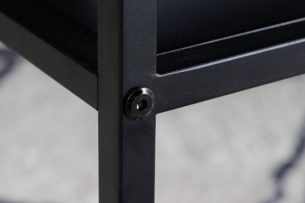 Masuta de cafea Patrata din Metal Negru L70xH40cm Dura Steel