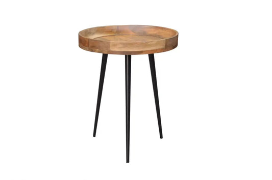 Masuta laterala din Lemn de mango Maro si Metal Negru D45xH54cm Pure