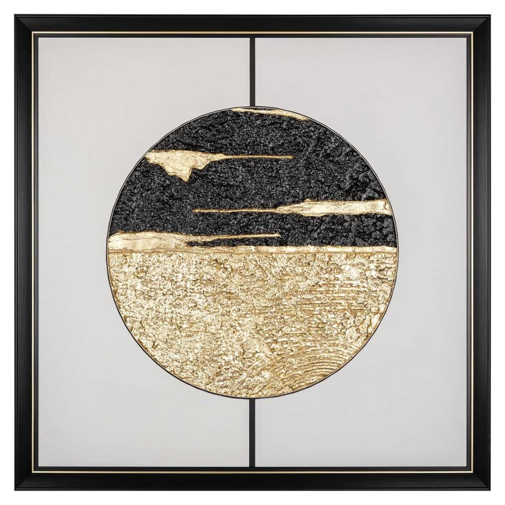 Tablou cu rama din MDF Auriu/Negru L72.5cm Moon Richmond Interiors