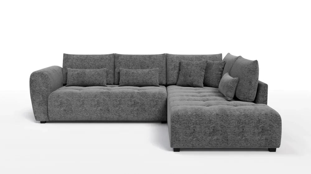 Coltar in forma de L tapitat cu Chenille Gri Sajma 18 L299x234cm Trezzo