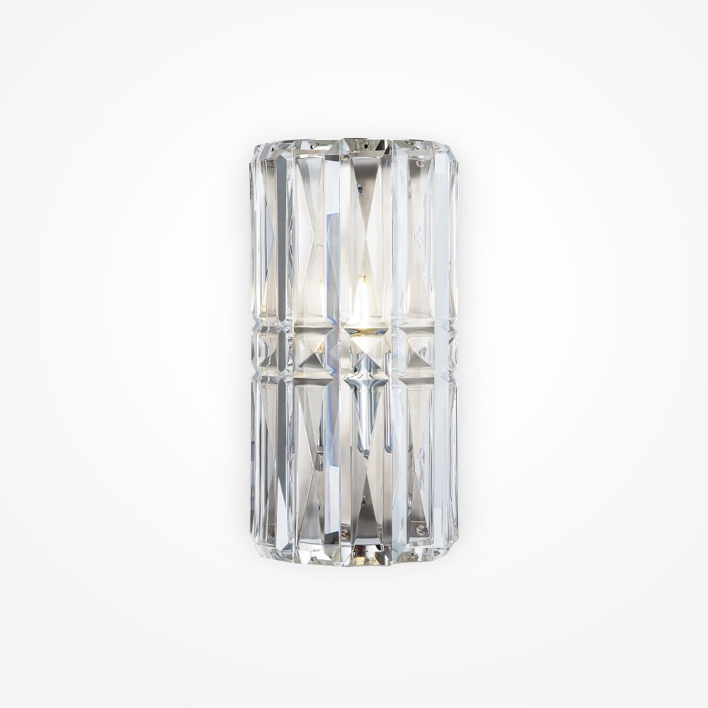 Aplica de perete Metal si Sticla Argintiu/Transparent L10xH25cm Facet