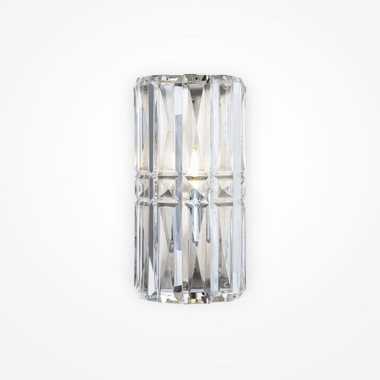 Aplica de perete Metal si Sticla Argintiu/Transparent L10xH25cm Facet