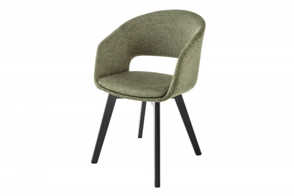 Scaun tapitat cu Stofa Verde cu picioare din Lemn de fag Negru H80xL54xA54cm Nordic Star