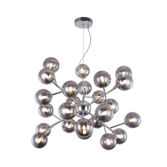 Lustra rotunda cu inaltime reglabila din Sticla Negru cu 24 becuri D65xH147cm Dallas