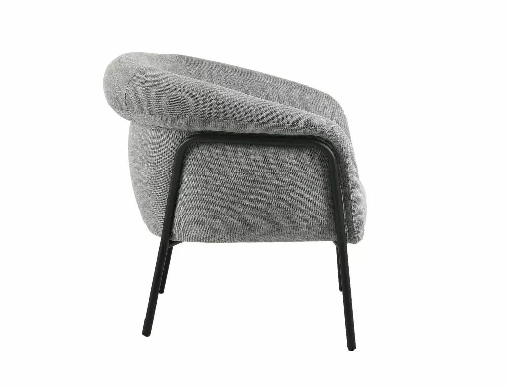 Fotoliu din Stofa Gri si Metal Negru H71xL69xA68cm Clover