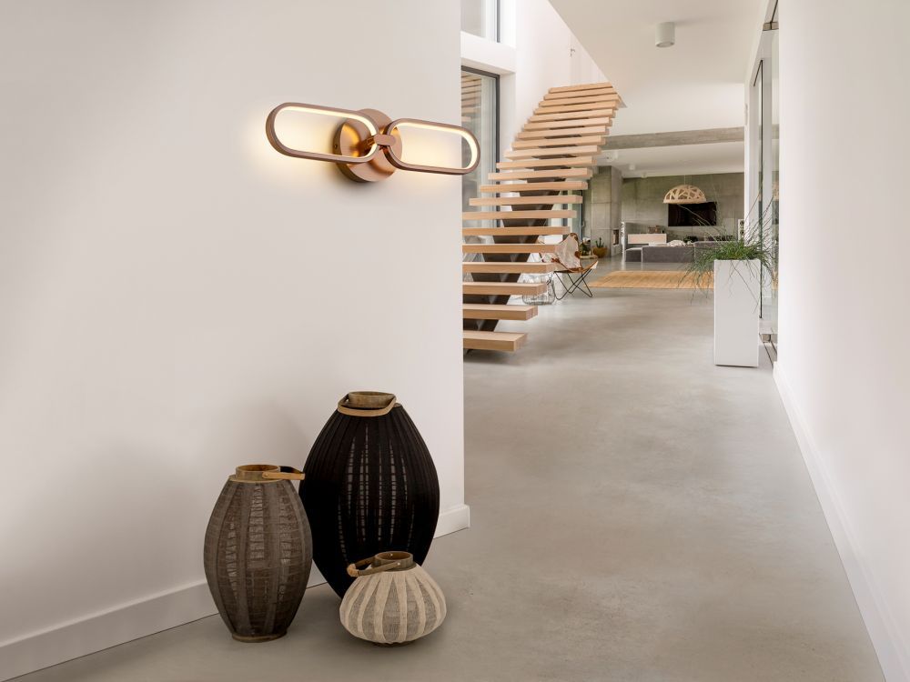 Aplica de perete reglabila din Metal Rose gold cu LED L50x8xH13cm Colette