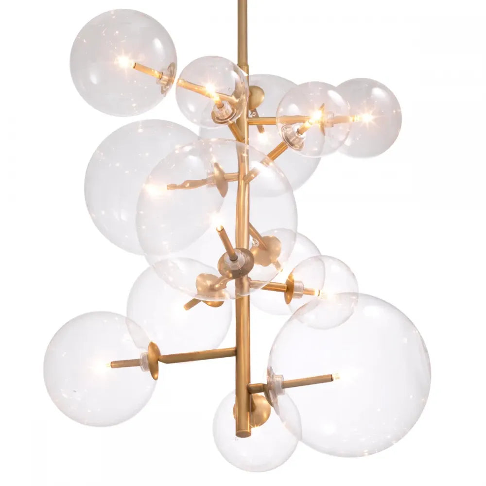 Candelabru din Metal Alama si Sticla Transparent H71xD26cm Ezra Eichholtz
